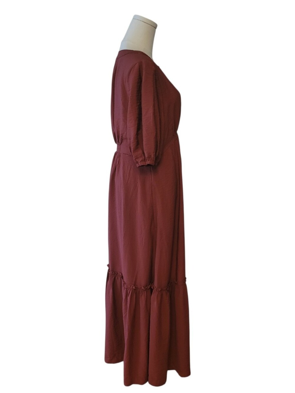 Maeve by Anthropologie Russet Red Tiered Maxi Dress Size Large - Picture 4 of 6